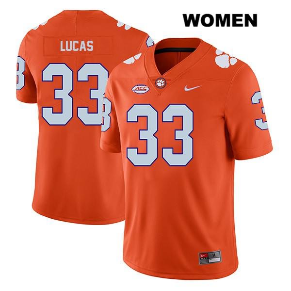 Women's Clemson Tigers #33 Ty Lucas Stitched Orange Legend Authentic Nike NCAA College Football Jersey AJI1046YX